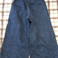 140㌢　女児 デニムガウチョパンツ 裏付き・あったかの画像