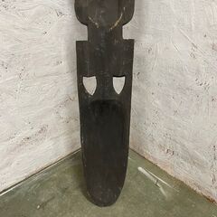 木彫り 飾り アフリカスタイル お面 アンティーク オブジェ アジアン家具 壁飾り アフリカンドール Y0379の画像