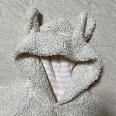 80cm うさぎ　カバーオール　ロンパース　ボアフリースの画像