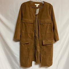 【新品⚜️】H&M エイチアンドエム ノーカラースウェードコート...