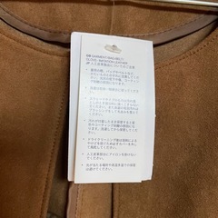 【新品⚜️】H&M エイチアンドエム ノーカラースウェードコート 七分袖 茶 ブラウン S Mの画像