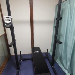 【筋トレセット】トレーニングラック、ベンチ一式、ダンベル付きの画像