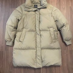  ZARA ダウンジャケット ブラウン ダウンコートの画像