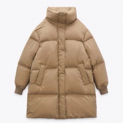  ZARA ダウンジャケット ブラウン ダウンコートの画像