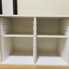 カラーボックス　ホワイト　可動棚板　レールボード付き