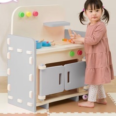 未使用　ニトリ ままごと キッチン 学習　棚　収納　おもちゃ ふわふわ　柔らか　 キッズシェフ ままごと ごっこあそび ジョイントマット やわらか素材 キッズ 子ども 簡単組立 工具不要 軽量 安全品質 抗菌 防臭 耐久性 撥水性 丸洗い  テーブル イス やわらか素材 ふわふわ　知育玩具 モンテッソーリ パズル  知育  子供 室内 おもちゃ グッズ 知育おもちゃ   男の子 女の子 3歳 4歳 5歳 6歳 立体 誕生日プレゼント ギフト 贈り物 入園祝い 誕生日 プレゼント 　の画像