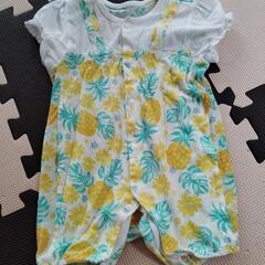 パイナップル柄ショートオール 60〜70cm