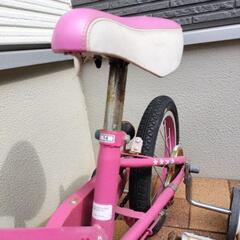 【受渡者決定】無料　女の子　補助輪付き自転車　の画像
