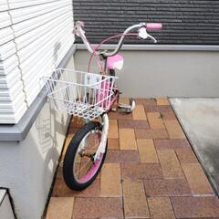 【受渡者決定】無料　女の子　補助輪付き自転車　の画像