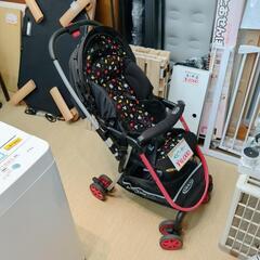 GRACO☆ベビーカー☆ブラック＆ミッキーマウス柄、収納可、移動、子供用品【こちらは店舗です。浜村鹿野温泉ICから3分 買取本舗 宮本リサイクル 営業時間9～19時 定休日水曜のみ←連絡できませんm(_ _)mの画像