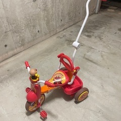 アンパンマン折りたたみ三輪車（棒付き）の画像