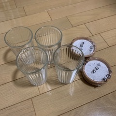 IKEAのグラス&コースター　4個セット