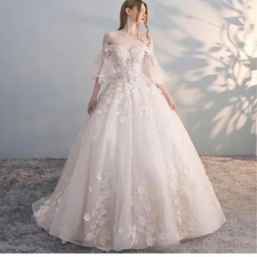 ウエディングドレス/オフショルダー