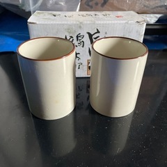 片岡鶴太郎　芍薬　湯呑み2客組の画像