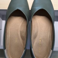 heal me レディースソフトバレエシューズ (Vカット) オリーブパンプス(22.0cm)の画像
