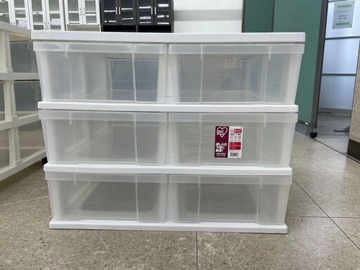 ★ジモティ割あり★ アイリスオーヤマ 衣装ケース クリア H59×D70×W74 クリーニング済み TJ9297