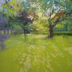 金曜午前は月に3回水彩・油彩！たらし込み技法等の指導も可能！＠ルナ八千代台絵画講座の画像