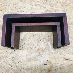 収納型木製2段 ハンドメイド　黒×こげ茶の画像
