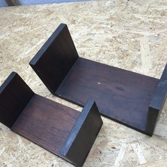 収納型木製2段 ハンドメイド　黒×こげ茶の画像