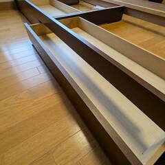 【木製シングルベッド】フランスベッド・日本ベッド製造株式会社製　引き出し×2箇所付きの画像