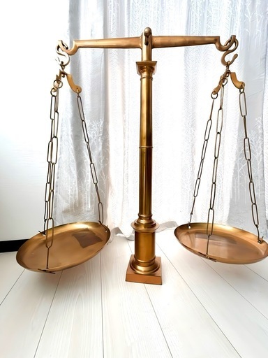 真鍮インテリア　巨大天秤　オブジェ　秤　置物　ブロンズ