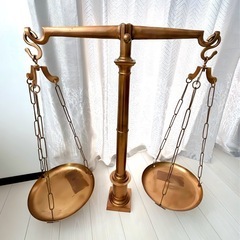 真鍮インテリア　巨大天秤　オブジェ　秤　置物　ブロンズの画像