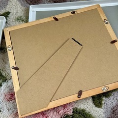 写真 書類 押し花等のフレーム　ナチュラルな木製枠にガラスの画像