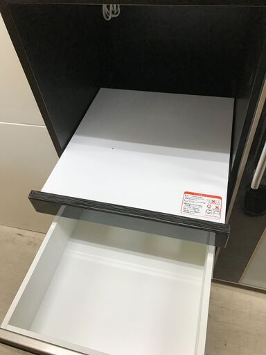 ②ニトリ キッチンカウンター ポスティア 幅90cm 木目 光沢 レンジボード 食器棚 システムキッチンボード レンジ台 ハイタイプ 