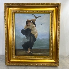 複製画 額装付 油絵 ギリシャ ニュクス 夜の女神 作者不明 サ...