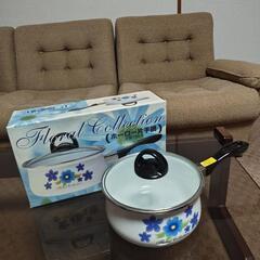 昭和レトロ  ホーロー片手鍋