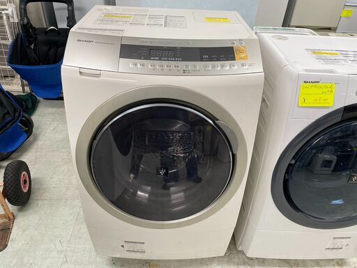 シャープ 洗濯乾燥機 2017年製ドラム式 プラズマクラスター搭載ヒートポンプ乾燥 10Kg 左開き ゴールド ES-ZP1-NL分解クリーニング済み！