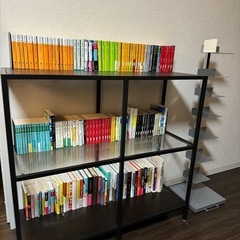 IKEAオープンラック+ブックタワー+本類の画像
