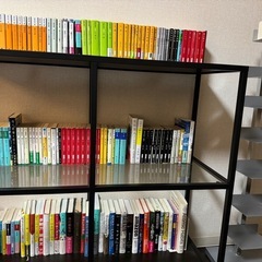 IKEAオープンラック+ブックタワー+本類の画像