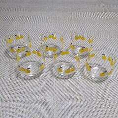 アデリア 6個セット 梨柄  グラス コップ 昭和レトロ 廃盤の画像