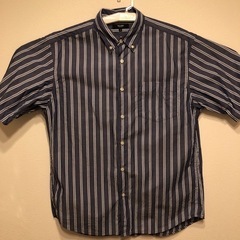 BEAMS 襟付きシャツ　半袖　青