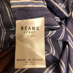 BEAMS 襟付きシャツ　半袖　青の画像