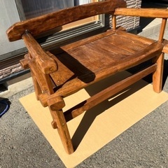 木製アンティーク 2人掛けチェア