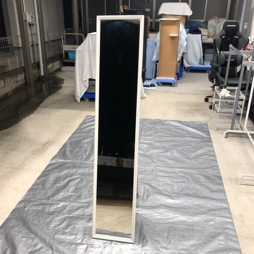 IKEA LAKNAN フラークナン スタンドミラー ホワイト 30x150cm