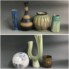 🌏🌏🌏花瓶 まとめて7点 花器 焼き物 在銘 フラワーベース 陶器 陶磁器 華道具 茶道具 花入 花生 たち吉/仁 他🌏🌏🌏の画像