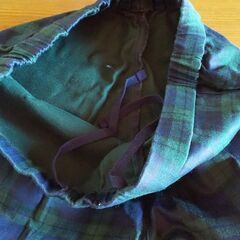 美品 ユニクロ ブラックウォッチ柄ウエストゴムパンツ Mサイズの画像