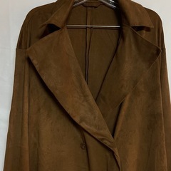 GU ジーユー フェイクスウェードコート 長袖 茶 ブラウン Sの画像