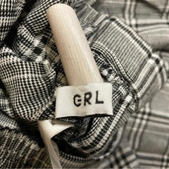 GRL チェック柄 フレアスカート グレーの画像