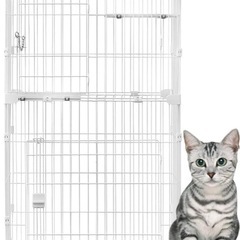 by Amazonスリム キャットケージ 2段 ホワイト (Wag) の画像