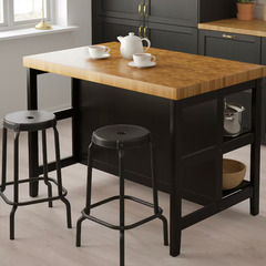 【取引者決定】VADHOLMA ヴァドホルマ アイランドキッチン, ブラック/オーク の画像