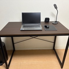 【購入者決定】ダークブラウン×ブラック　テーブル　パソコンデスクの画像