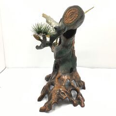  鷲 鷹 松 置物 鉄製 金属工芸 オブジェ インテリアの画像