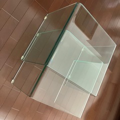 【中古品】強化ガラステーブル2点セット