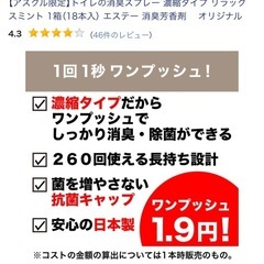 濃縮タイプ❣️トイレの消臭除菌スプレー リラックスミント エステー 臭芳香剤オリジナル1本の画像