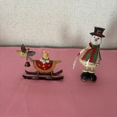 ブリキのXmasスノーマンとトナカイ🎅飾り