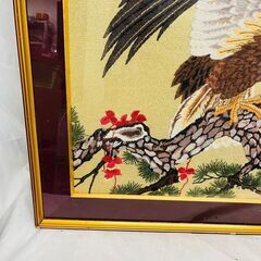 【✨現品限り✨】鷲 刺繍絵 アンティーク額装 和風の画像